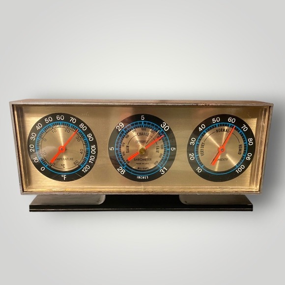 Springfield Other - Springfield Weather Station Barometer Thermometer Hygrometer Desk USA 1970s